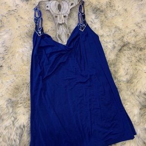 Royal blue with sequins tank medium